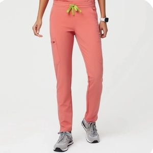 FIGS Hot Coral Yola XS Petite Scrub Pants